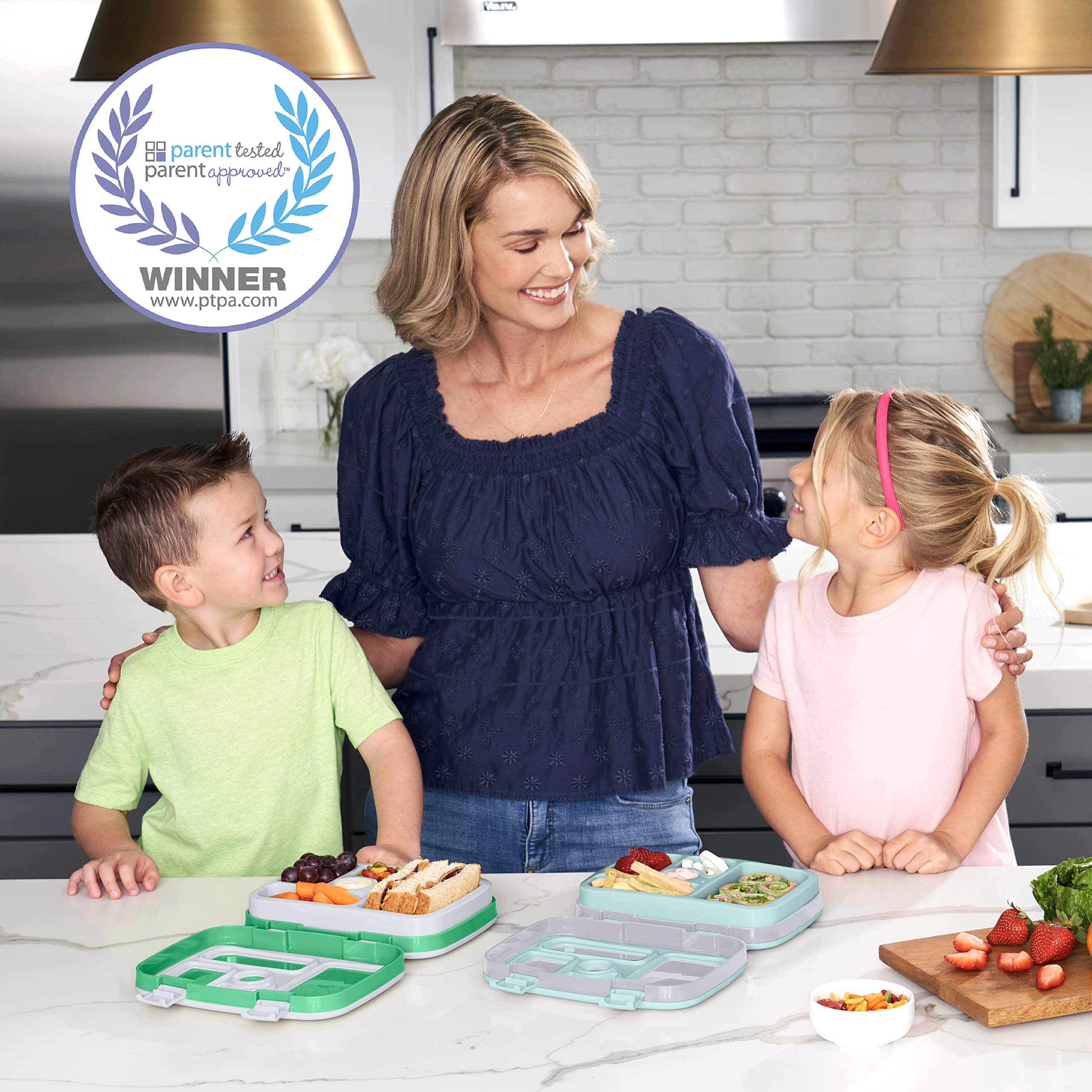 Bentgo Kids Prints Leak-Proof, 5-Compartment Bento-Style Kids Lunch Box - Ideal Portion Sizes For Ages 3 To 7 - Bpa-Free, Dishwa